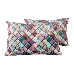 روبالشی مخمل طرح سنگفرش مجموعه 2 عددی