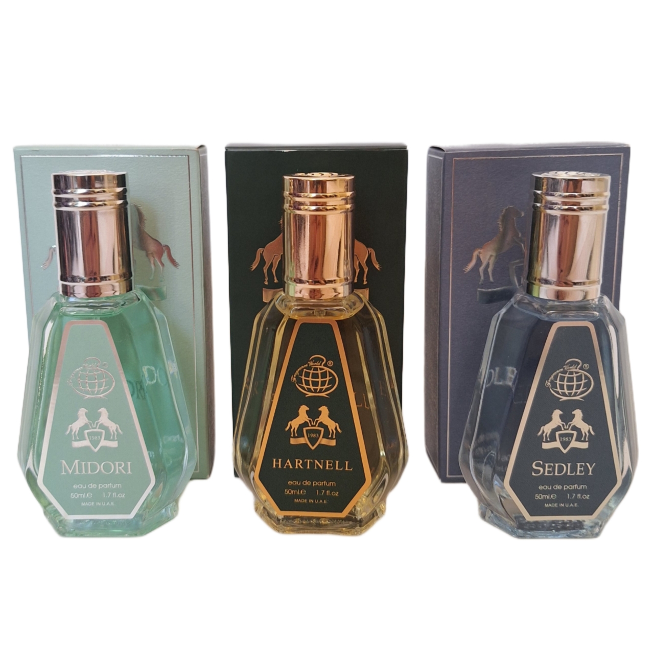 پک اقتصادی سه عددی عطر های مردانه فرگرانس ورد مدل مارلی هالتان, مارلی گرینلی,مارلی سدلی حجم 50میل