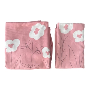 ملحفه کشدار دخترانه ترک یکنفره ۲ تکه Cheshik مدل قلب سایز ۹۰*۲۰۰ سانتی متر