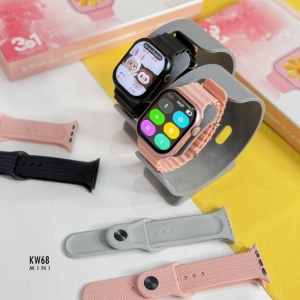 ساعت هوشمند مینی سری 10 مدل KW68 mini با 3 بند سیلیکونی