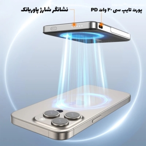 پاوربانک 5000mAh مگ سیف و استند گرین لاین مدل Moreno