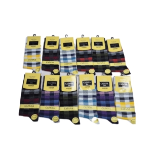 جوراب مردانه ساق بلند کافانا مدل چهارخونه بسته 12 عددی