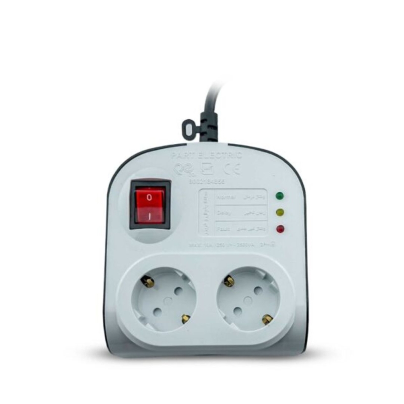 محافظ ولتاژ 2 خانه پارت الکتریک با کابل 1.8 متری کد 8787