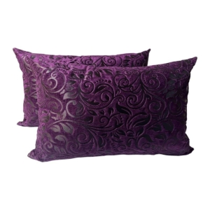 روبالشی مخمل گلدار برجسته مجموعه دو عددی