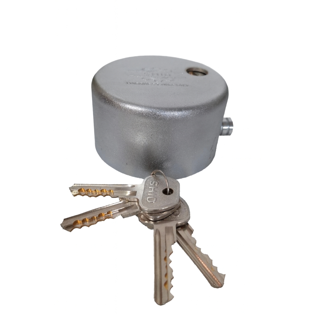 قفل گرد شید با کلید ۲ شیار پله ای - سایز 85*50 مات