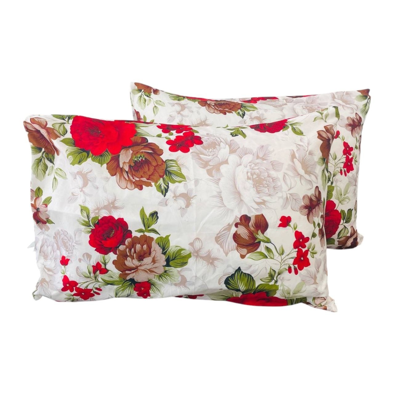 روبالشتی گلدار کلاسیک قرمز مجموعه دو عددی