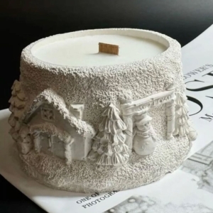 شمع سنگی مدل کریسمس برفی