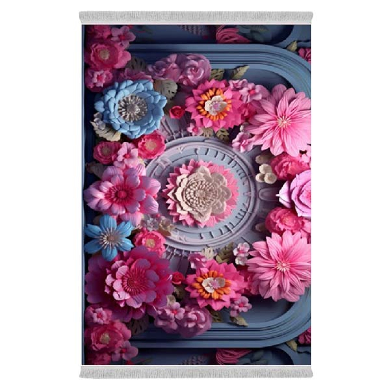 فرش پارچه‌ای دفه مدل فرشینه طرح فانتزی کد 8068