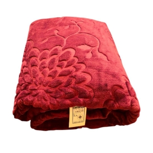 پتو گلبافت یکنفره گل برجسته GOLBAFT + کیف سایز 160*220 سانتی متر