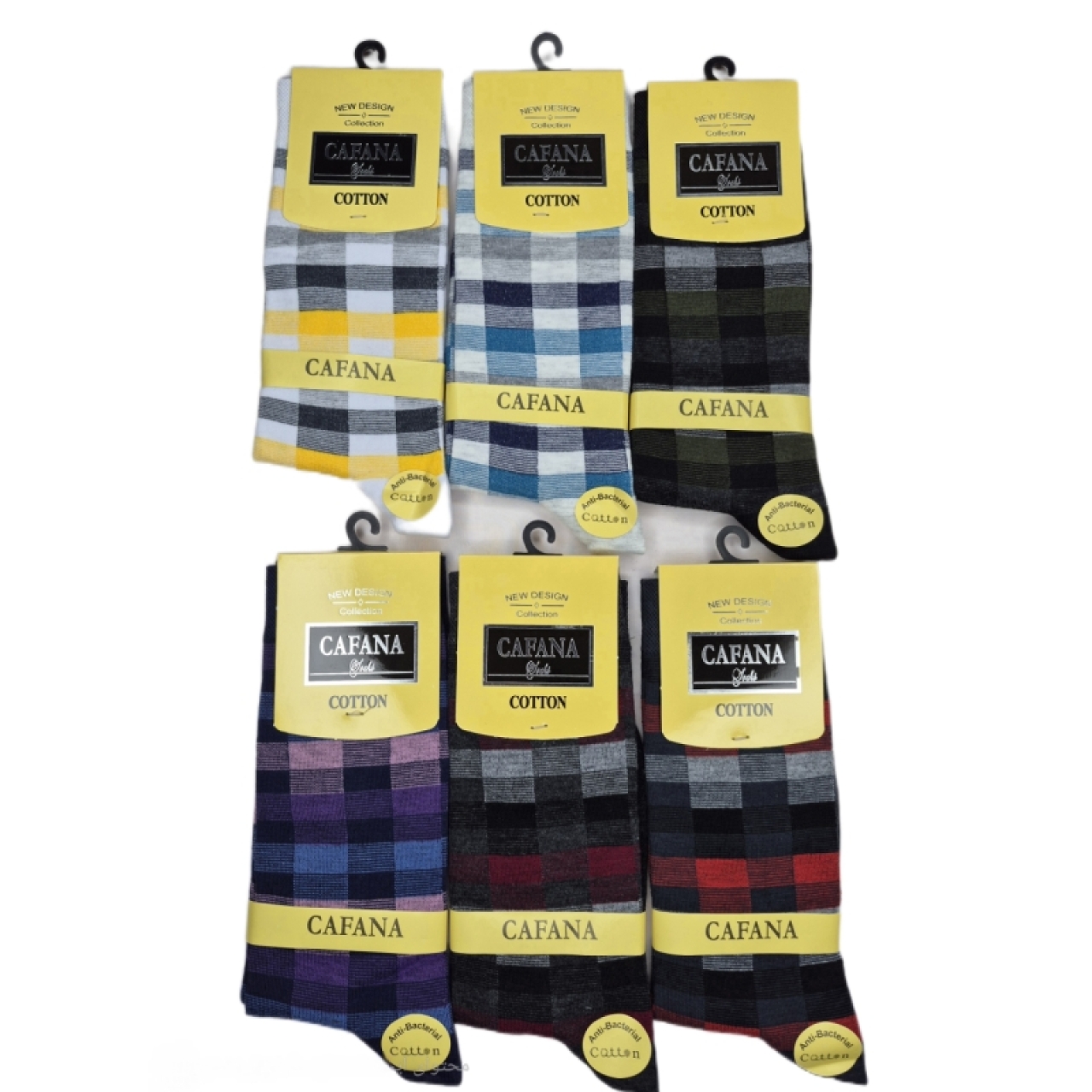 جوراب مردانه ساق بلند کافانا مدل چهارخونه بسته 6 عددی