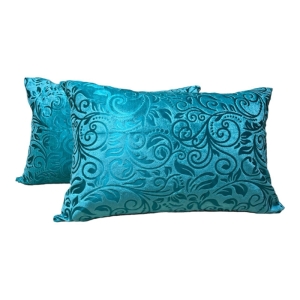 روبالشی مخمل گلدار برجسته مجموعه دو عددی