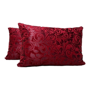 روبالشی مخمل گلدار برجسته مجموعه دو عددی