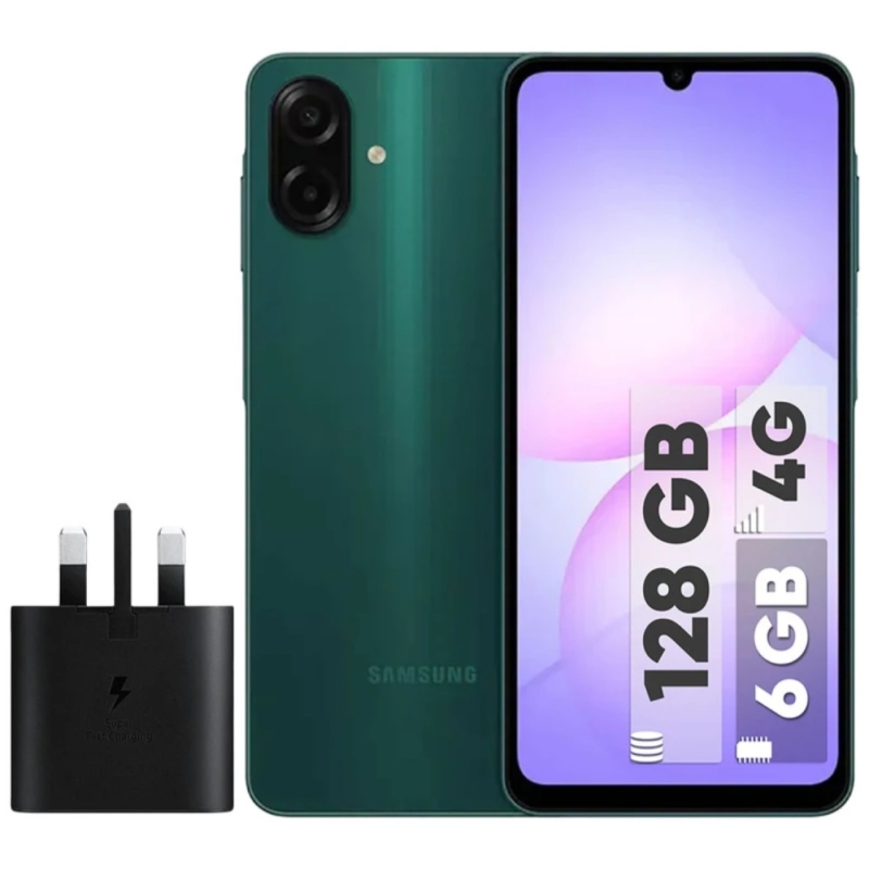 گوشی موبایل سامسونگ مدل Galaxy A07 4G دو سیم کارت ظرفیت 128 گیگابایت و رم 6 گیگابایت به همراه شارژر 25 وات سامسونگ
