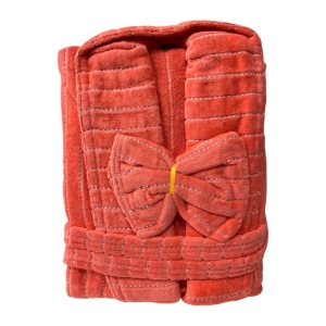 حوله تنپوش پرزبلند تنپاک 125 به همراه کمربند و لیف پاپیونی 