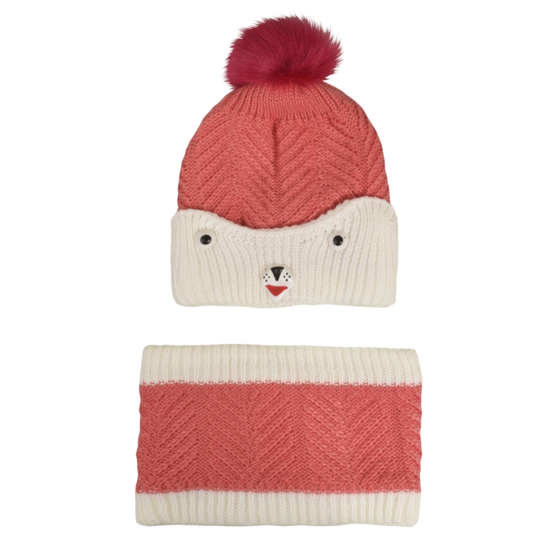 ست کلاه و شال گردن بافتنی بچگانه مدل 4365