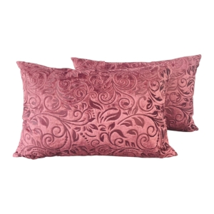 روبالشی مخمل گلدار برجسته مجموعه دو عددی