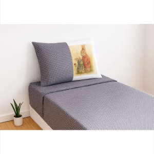 ملحفه تشک مدل کشدار طرح مامان خرگوشه یک نفره ۲ تکه