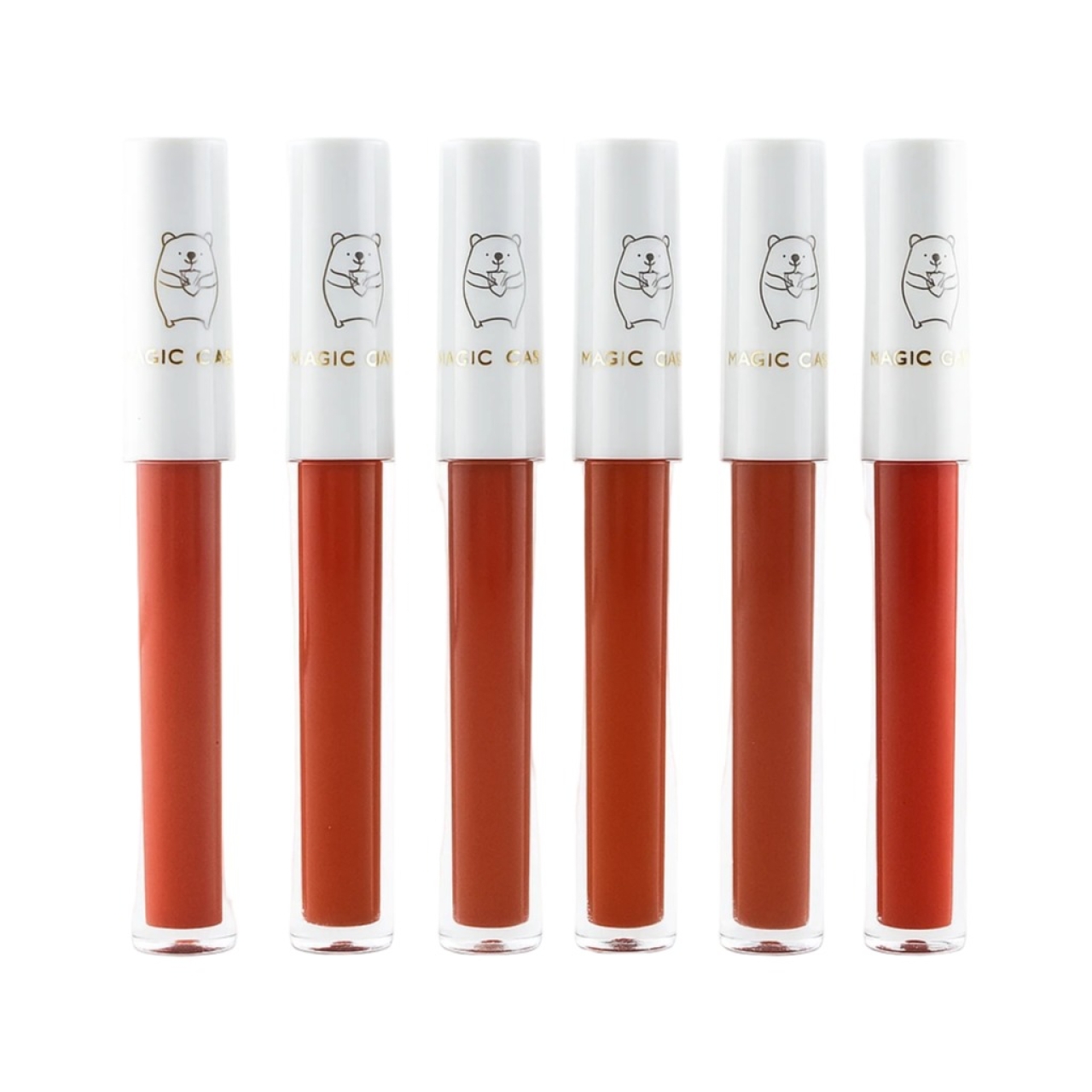 رژ لب مایع مجیک کاسا مدل خرسی بسته 6 عددی حجم 12 میل