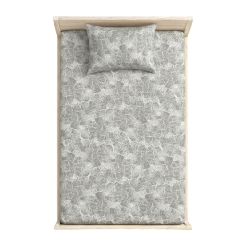 سرویس ملحفه تکنفره دورکش تترون طرح ماربل سایز ۲۰۰*۹۰