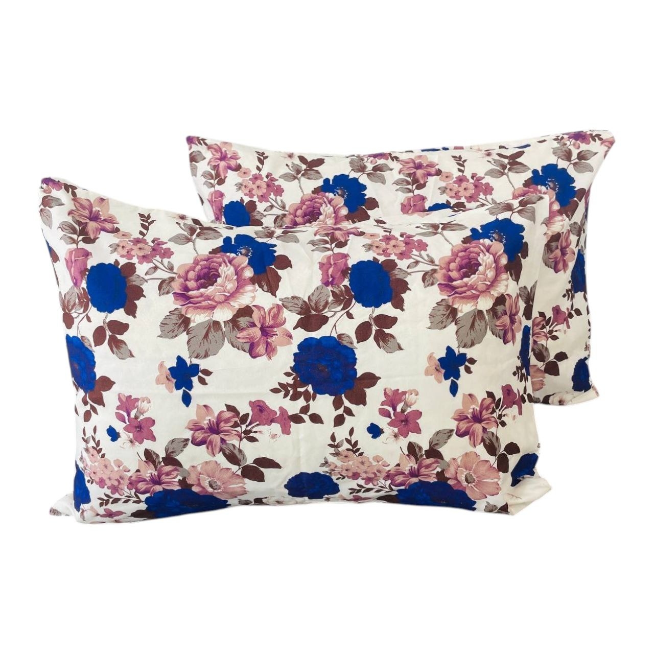 روبالشتی گلدار کلاسیک آبی مجموعه دو عددی