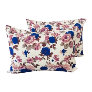 روبالشتی گلدار کلاسیک آبی مجموعه دو عددی