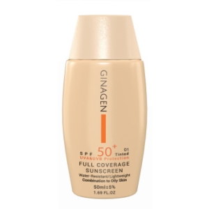 کرم ضد آفتاب رنگی 03 ژیناژن مدل Full Coverage با spf 50 مناسب پوست چرب و مختلط حجم 50 میل