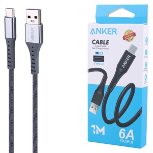 کابل شارژ و انتقال داده 6 آمپر تایپ سی فست شارژ انکر مدل Anker FC-218