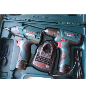 دریل پیچ گوشتی شارژی بوش مدل GDR 120 Li + GSR 120 Li مجموعه دو عددی