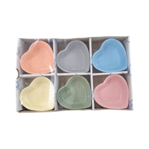 پیاله قلبی رنگی شیش عددی کد 001