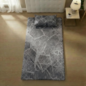 ملحفه تشک زمینی تترون طرح ماربل همراه روبالشی –قابل حمل و ضد حساسیت 