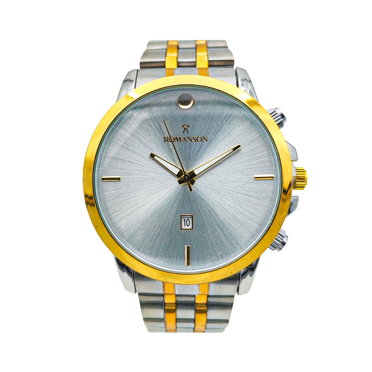 ساعت مچی عقربه ای مردانه رومانسون مدل gold-silver 02