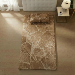 ملحفه تشک زمینی تترون طرح ماربل همراه روبالشی –قابل حمل و ضد حساسیت