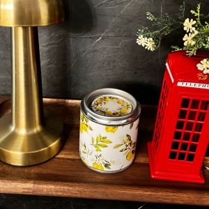 شمع جار فلزی مدل لیمویی معطر