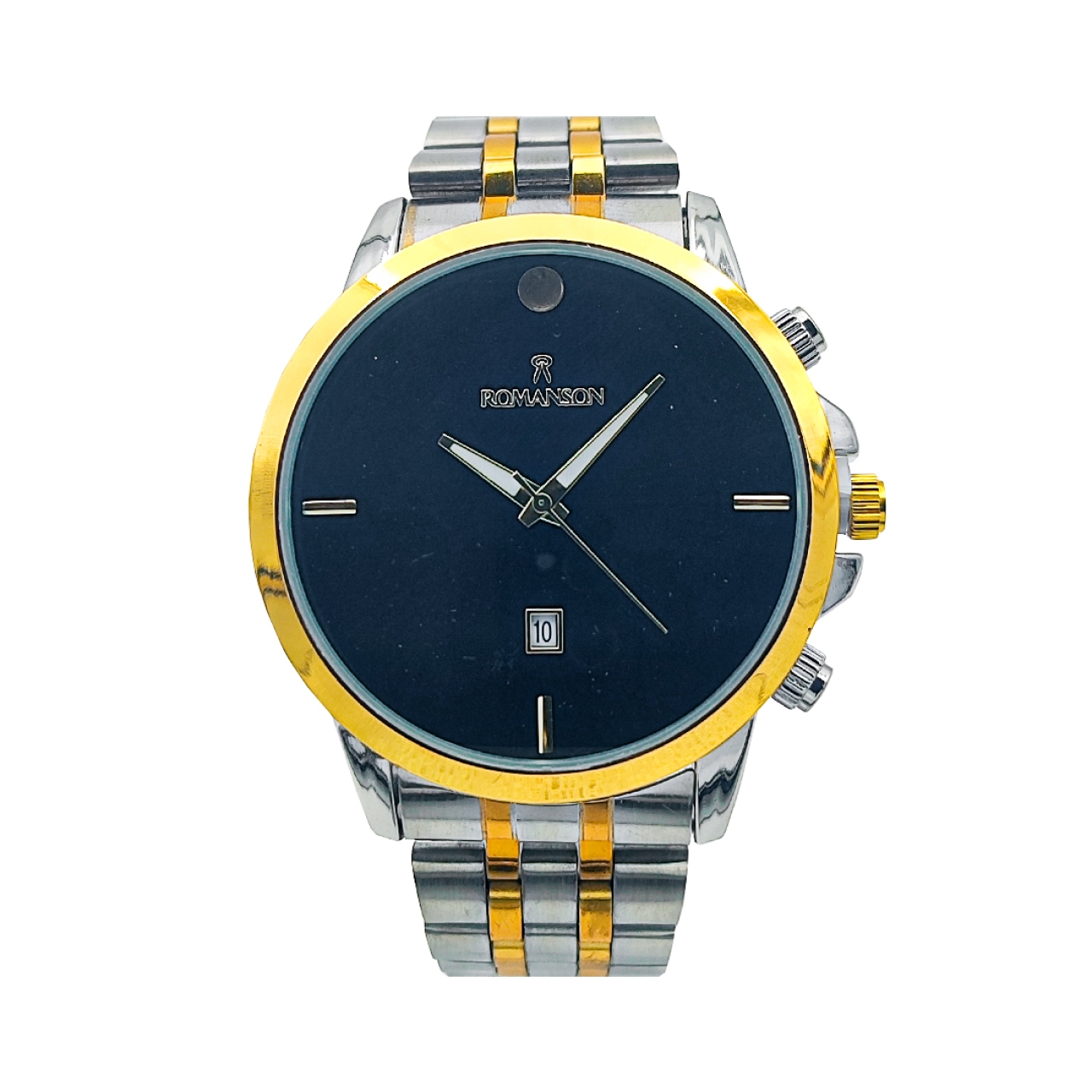 ساعت مچی عقربه ای مردانه رومانسون مدل gold-silver 01