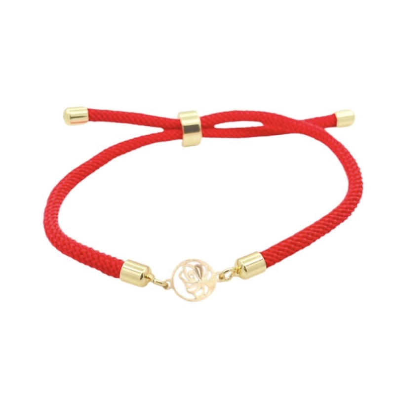 دستبند طلای 18 عیار بند ابریشمی کد DP189