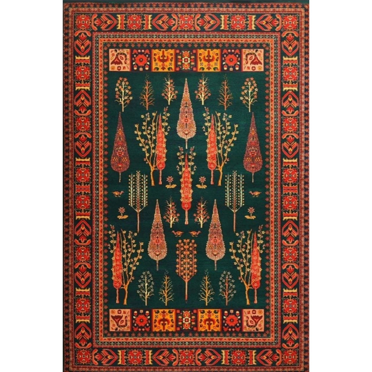 فرش ماشینی 82235 زمرد آراکو