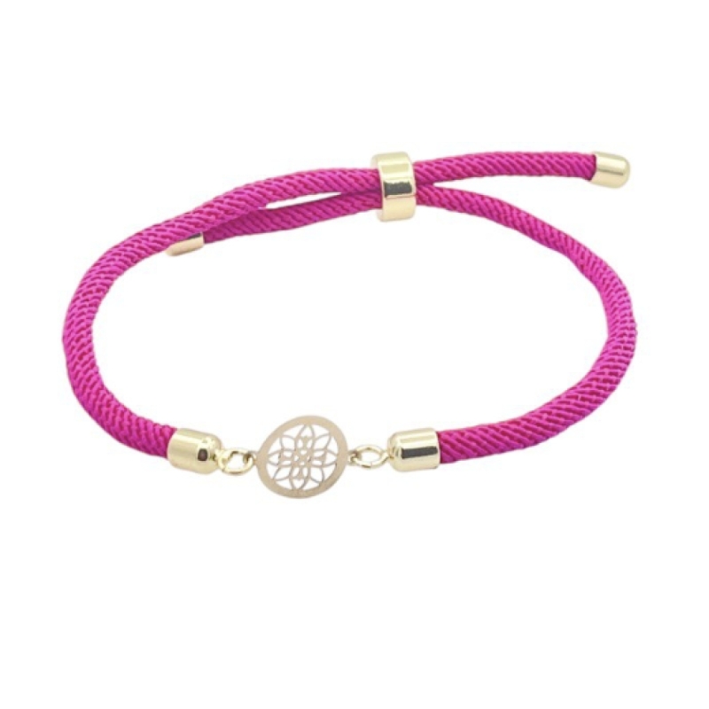 دستبند طلای 18 عیار بند ابریشمی کد DP154