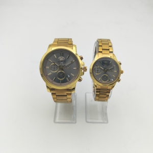 ساعت مچی عقربه ای ست زنانه و مردانه الگانس مدل Gold-silv3