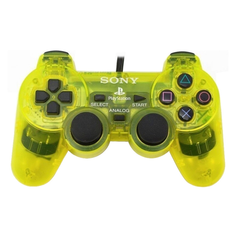 دسته بازی پلی استیشن 2 مدل شیشه ای زرد