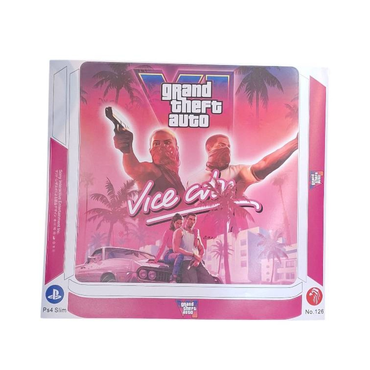 اسکین برچسب کنسول پلی استیشن 4 اسلیم Ps4 طرح gta vice citi