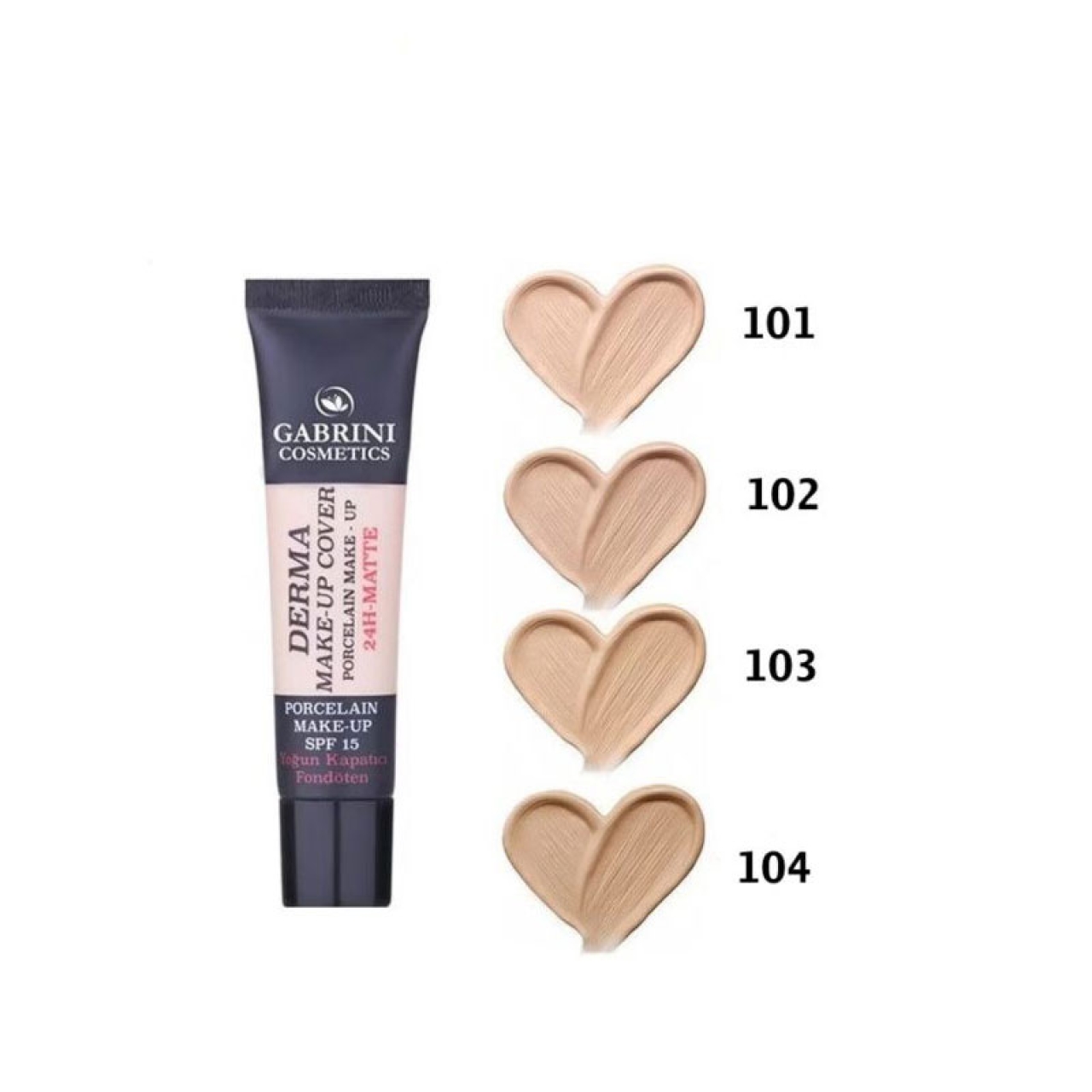 کرم پودر گابرینی شماره 104 مات  24 ساعته مدل Derma با حجم 40 میل