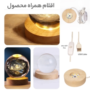 چراغ تزئینی مدل گوی کریستالی طرح منظومه شمسی