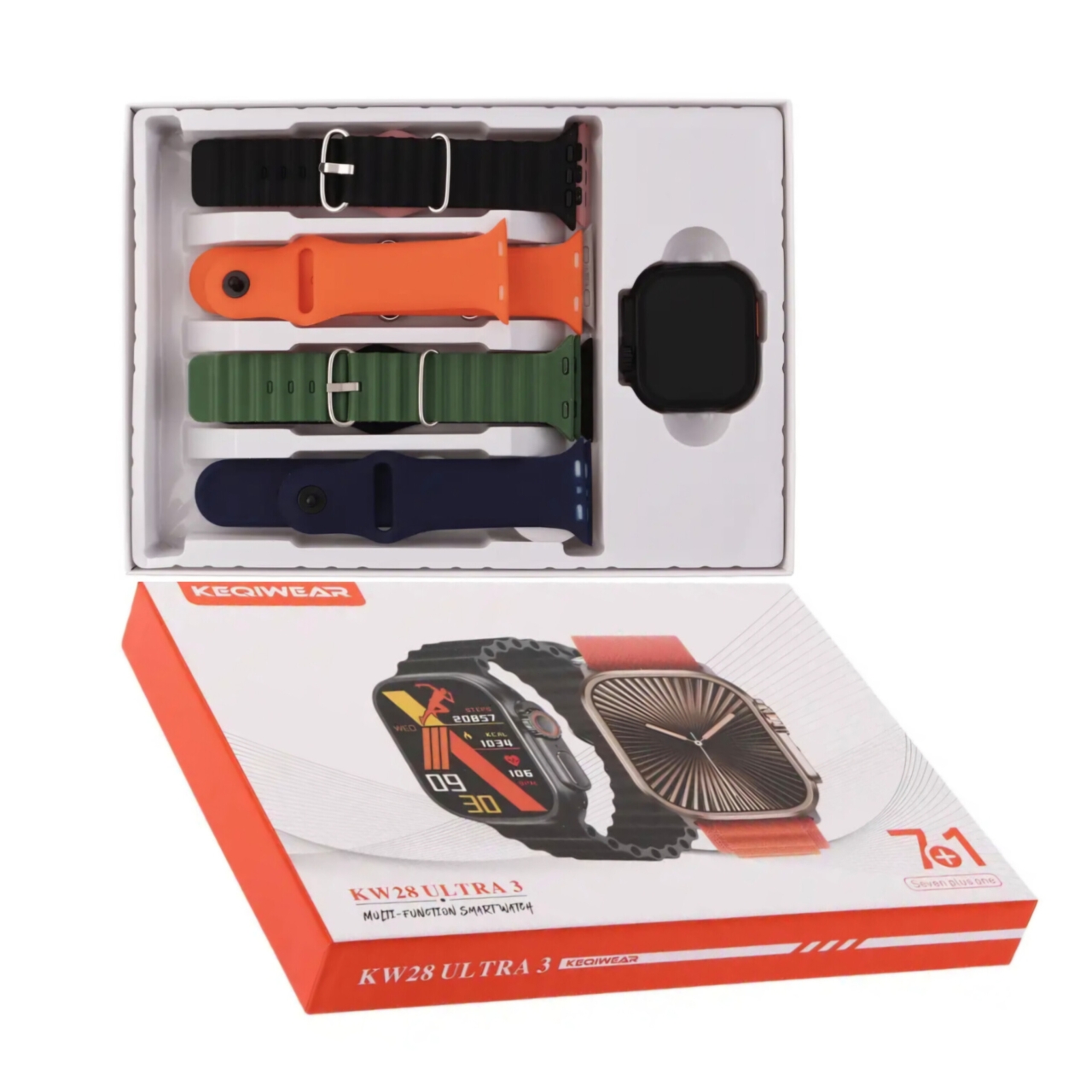 ساعت هوشمند کگیویر الترا مدل KW28 ULTRA3 با 7 بند متنوع