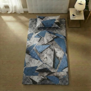 کاور ملحفه تشک مهمان سایز ۱۹۵*۹۵ تترون طرح دیاموند همراه روبالشی پاکتی