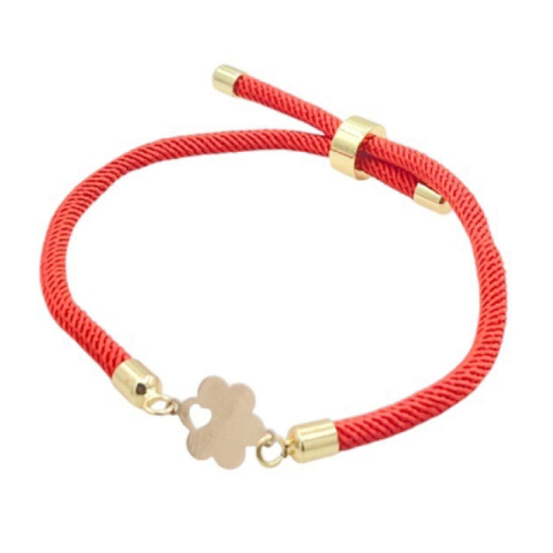 دستبند طلای 18 عیار بند ابریشمی کد DP187