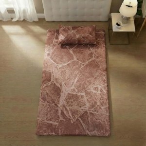ملحفه تشک زمینی تترون طرح ماربل همراه روبالشی –قابل حمل و ضد حساسیت