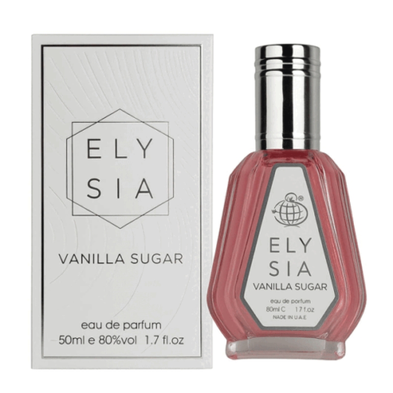 ادکلن زنانه فراگرنس ورد مدل الیسیا وانیلا شوگر رایحه کایالی وانیلا کندی راک شوگر 42 حجم ۵۰ میل