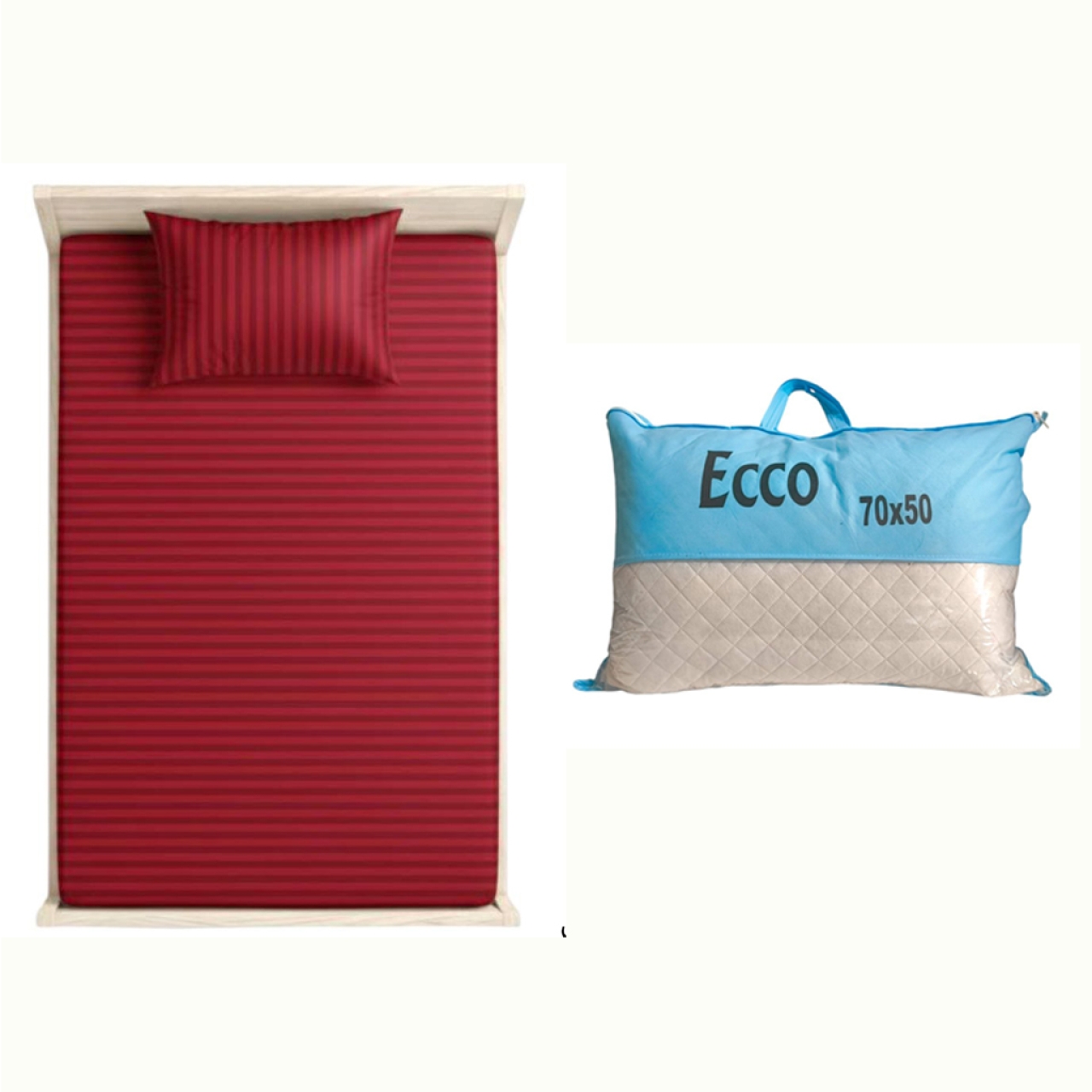 ملحفه و بالشت مدل هتلی ۱نفره سایز 200*90 سانتی متر