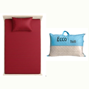 ملحفه و بالشت مدل هتلی ۱نفره سایز 200*90 سانتی متر 