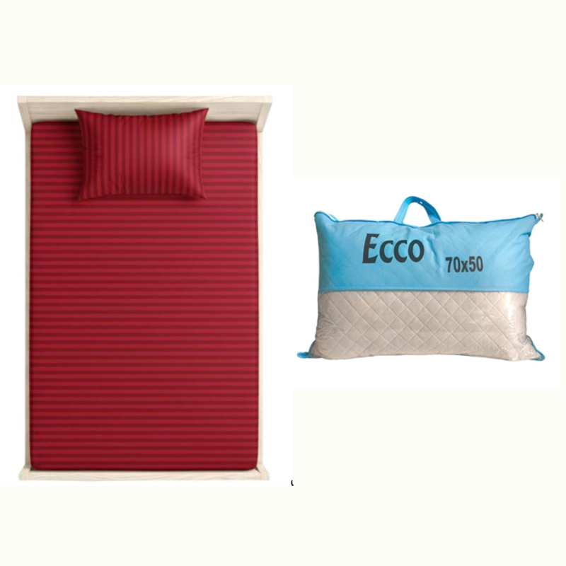 ملحفه و بالشت مدل هتلی ۱نفره سایز 200*90 سانتی متر